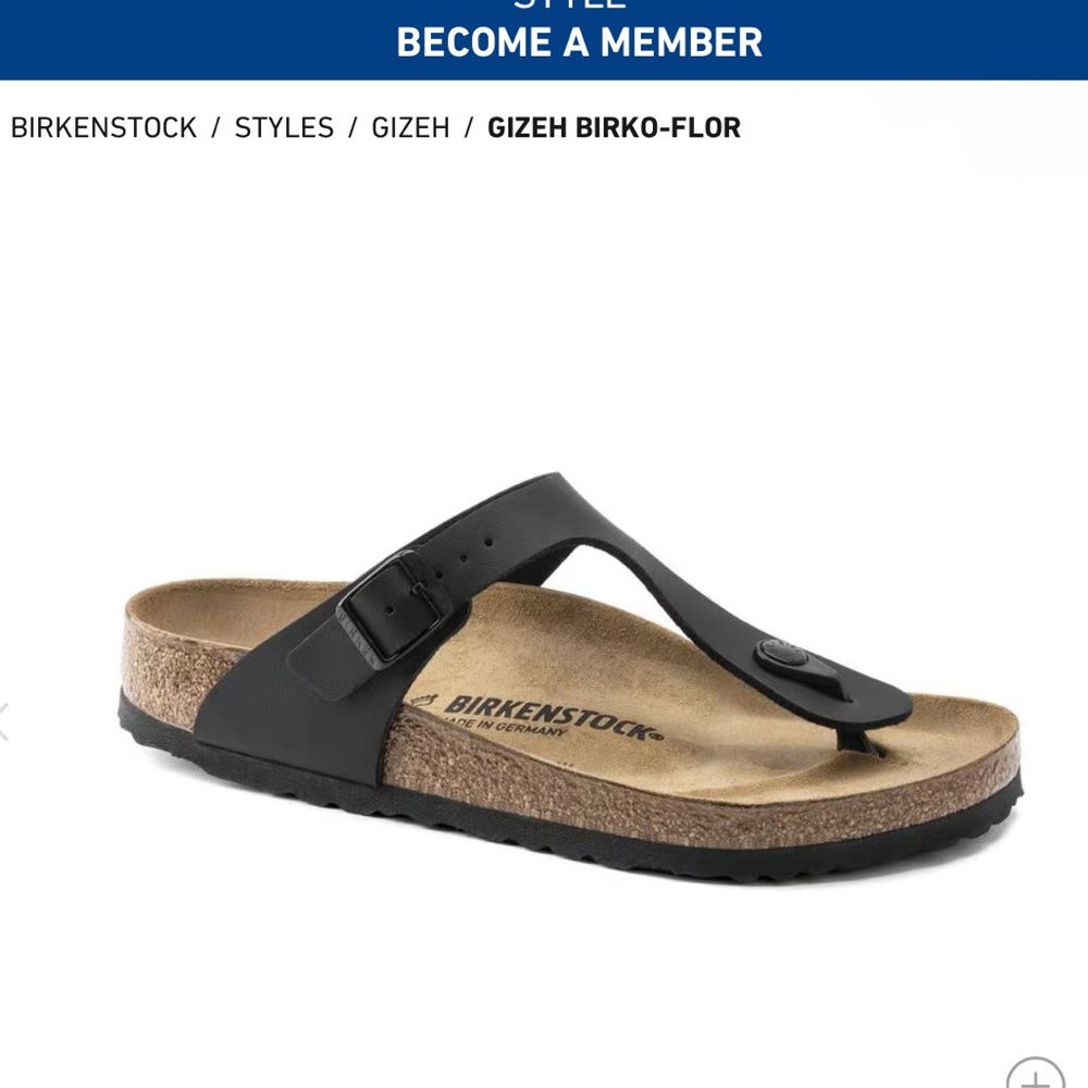 Birkenstock Black Sandals with Adjustable Straps and Contoured Footbed size 39